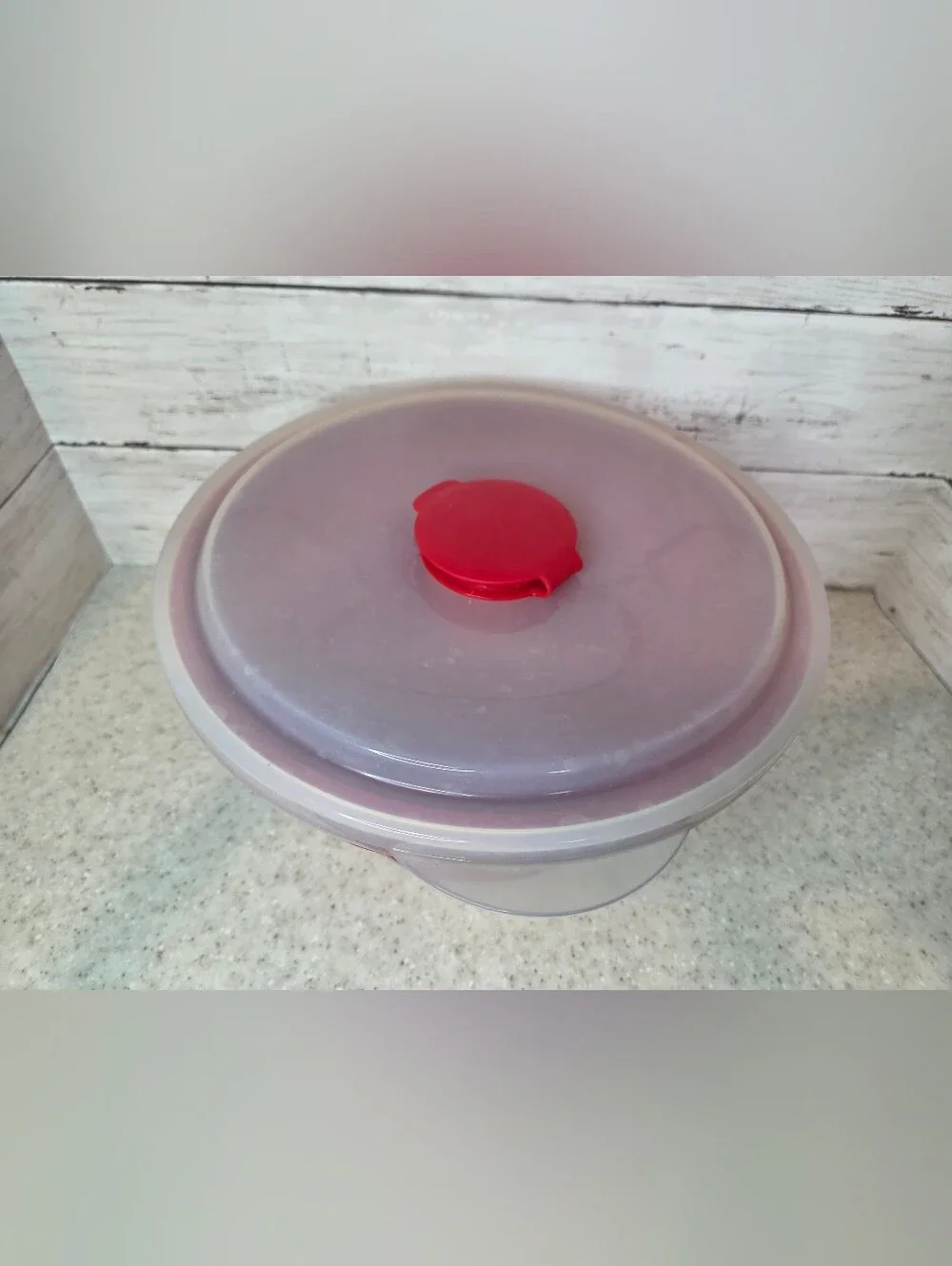 Pampered Chef Collapsible Silicone Microwave Popcorn Maker Bowl Red 9